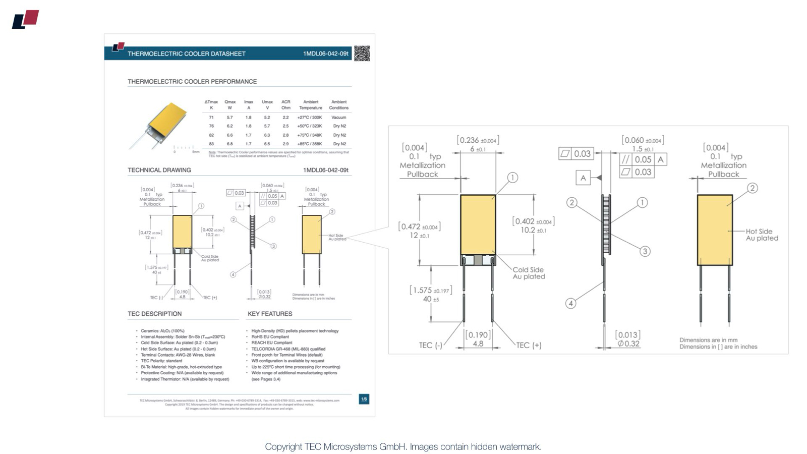 Understanding Thermoelectric Cooler Datasheet